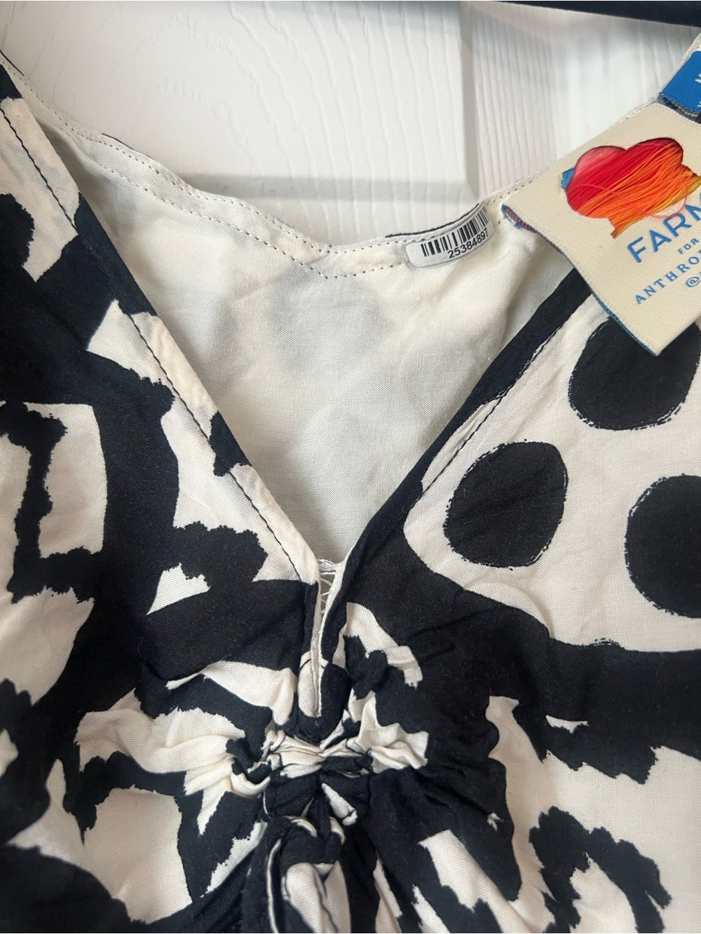 FARM Rio Black & White Floral Maxi Dress with Yellow Accents - Picture 6 of 6